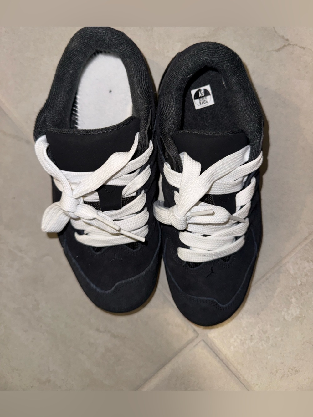 ‼️Jordan Kids Black and White Lace-Up Sneakers